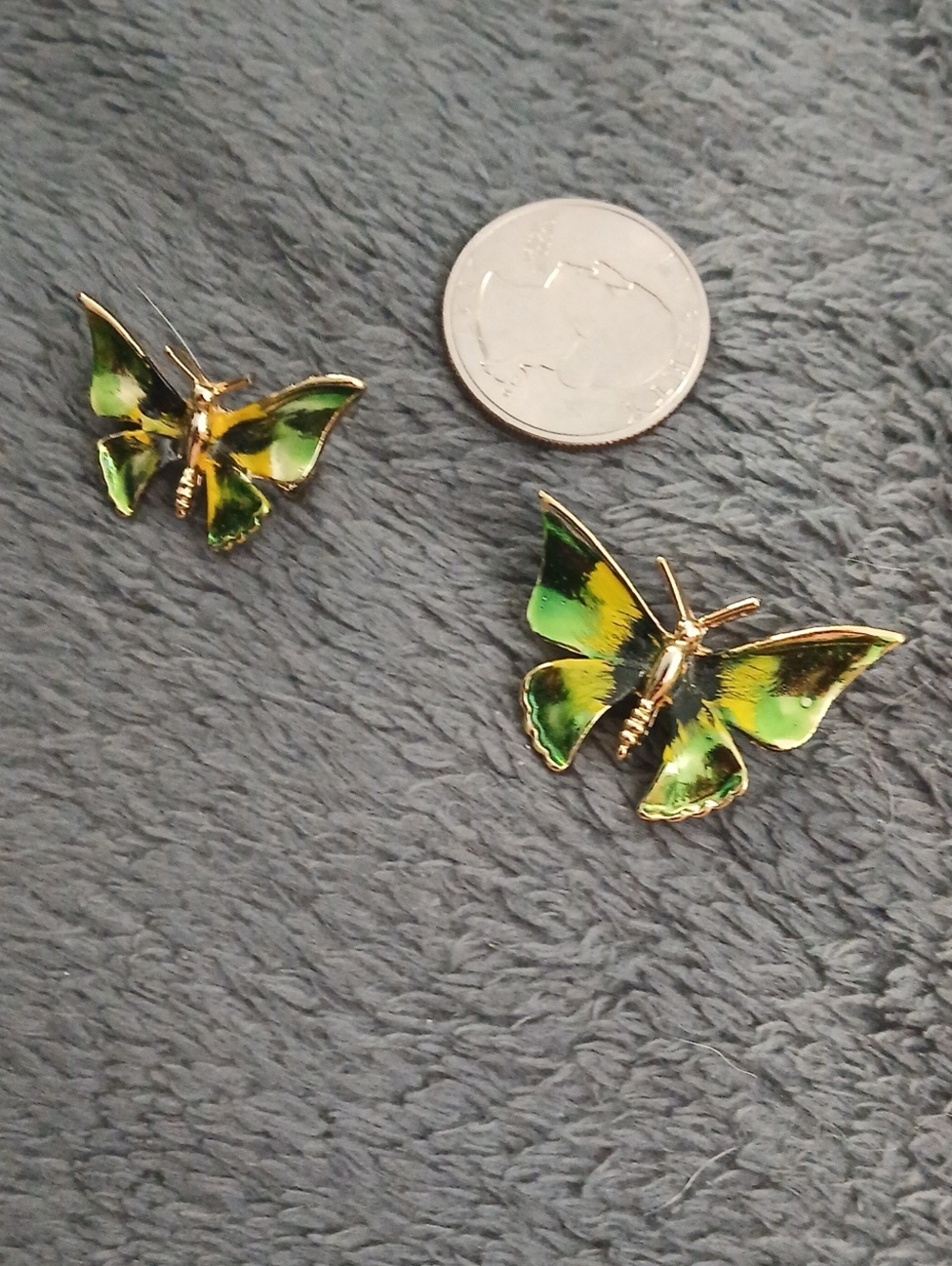 Green Butterfly Enamel Pins